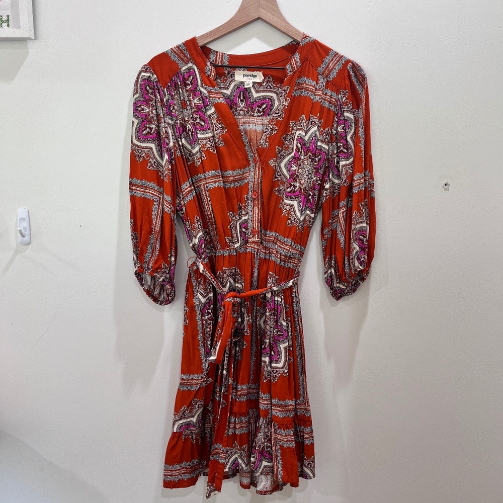 Anthropologie / Porridge Isabel Paisley Puff Cottage Mini Dress